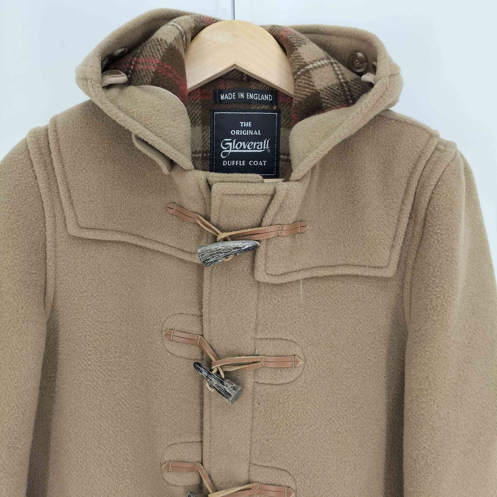 80s 90s Gloverall ダッフルコート ENGLAND製 黒タグ グローバーオール Gloverall 80-90S 黒タグ 英国製 裏地チェック