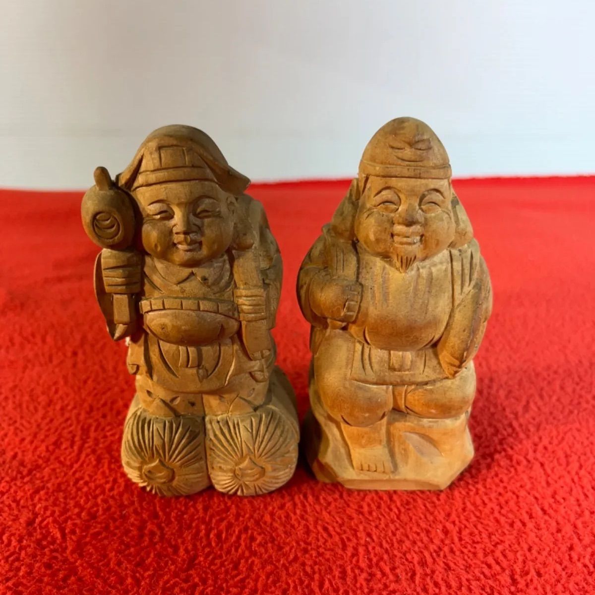 木彫り 置物 恵比寿 大黒天 セット - メルカリ