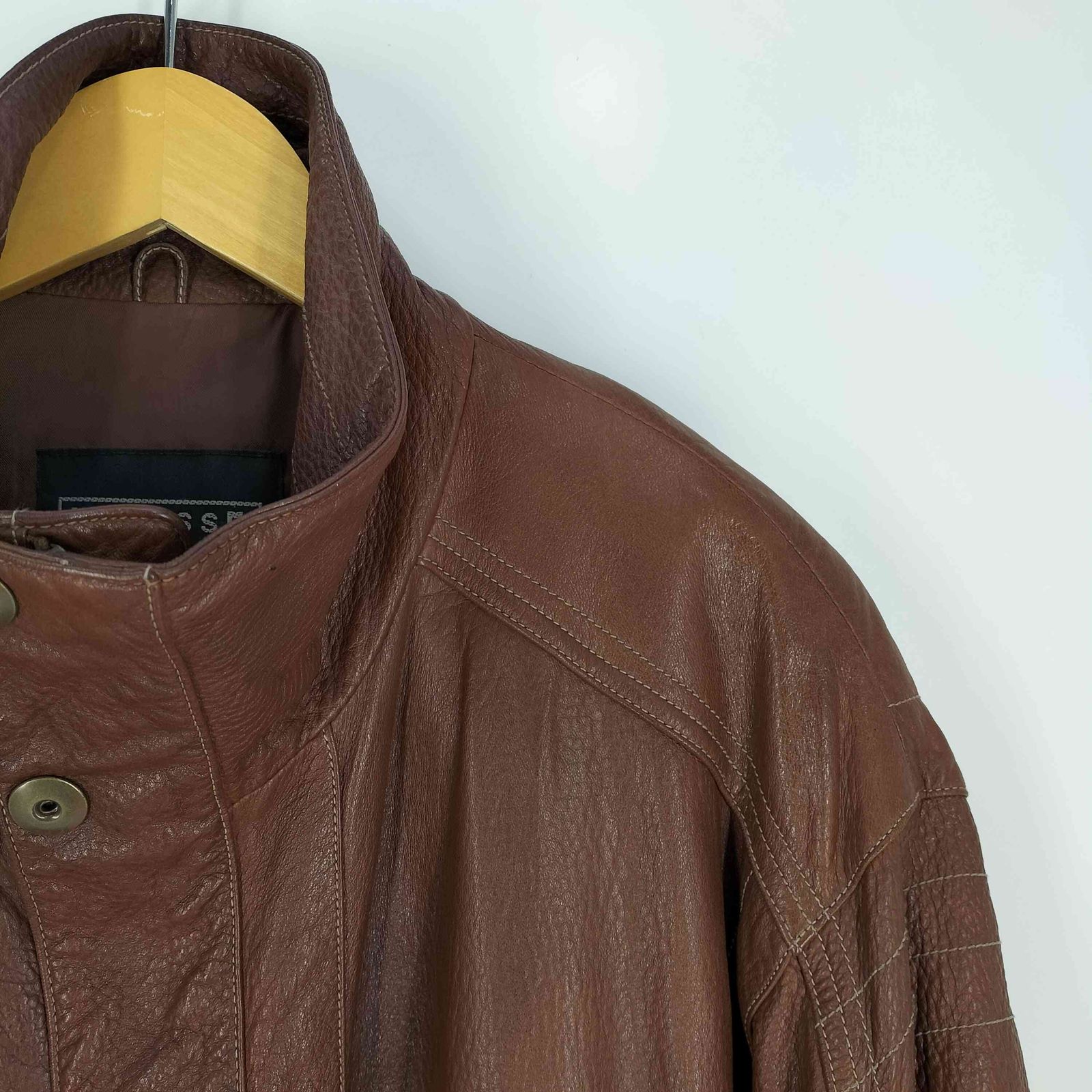 ユーズドフルギ USED古着 {{VITESSE}} ハイネック レザーハーフコート