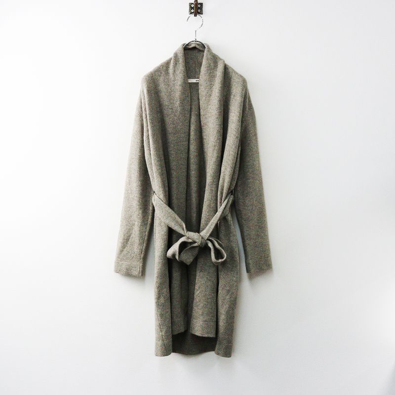 evam eva エヴァムエヴァ　ニットロングカーディガン エヴァムエヴァ evam eva ウールアルパカロングカーディガン 1＼グレー