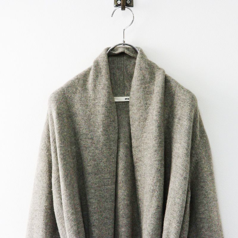 エヴァムエヴァ evam eva ウールアルパカロングカーディガン 1＼グレー