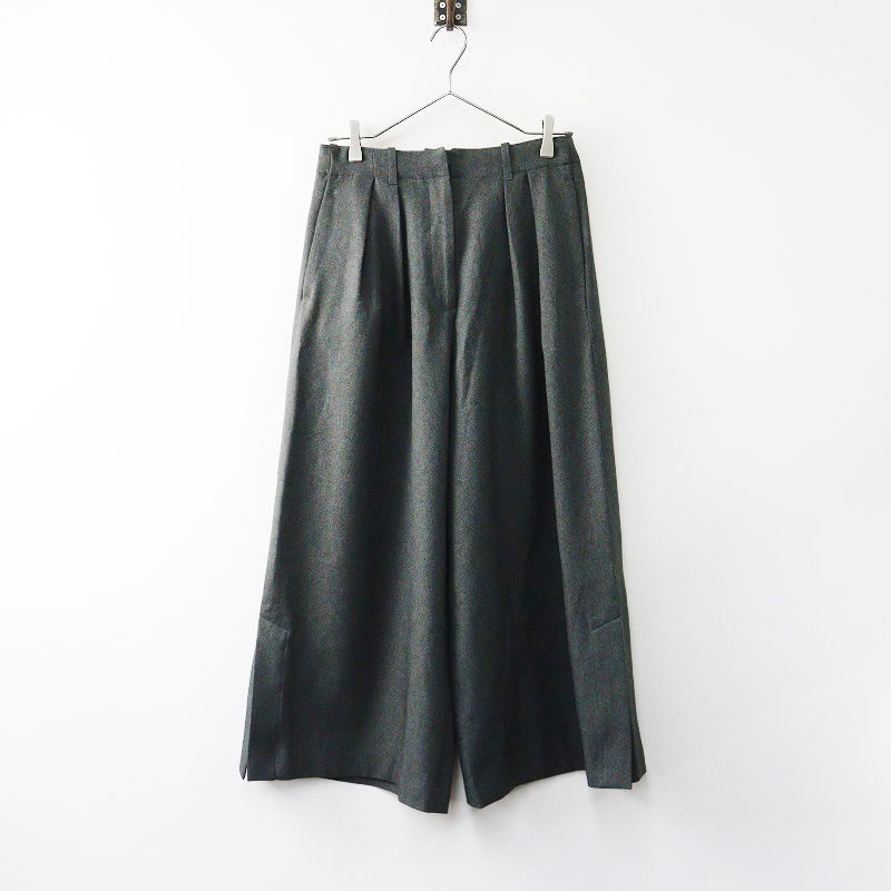 美品 ハグオーワー HUG O WaR タックワイドパンツ＼グレー スリット