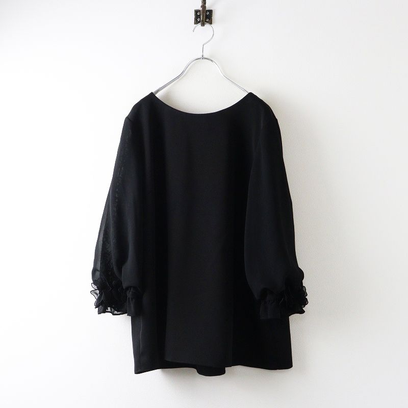 大きいサイズ ローズティアラ Rose Tiara レース切替袖ブラウス 46