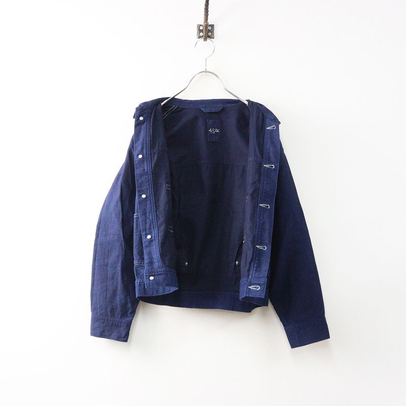 美品★45rpm フォーティファイブ デニムジャケット Ｇジャン 濃紺デニム　4 フォーティーファイブアール 45R 麦サテンのGジャンデニムジャケット 1