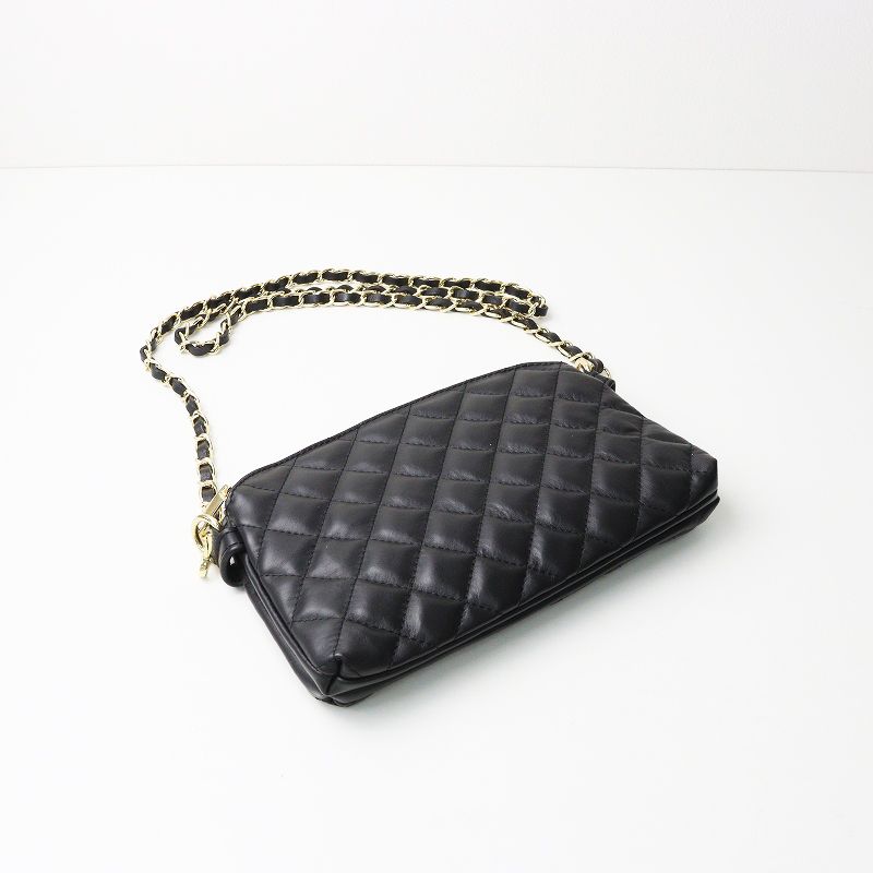 イタリア製 オウレンティ AULENTTI レザーキルティングチェーンバッグ