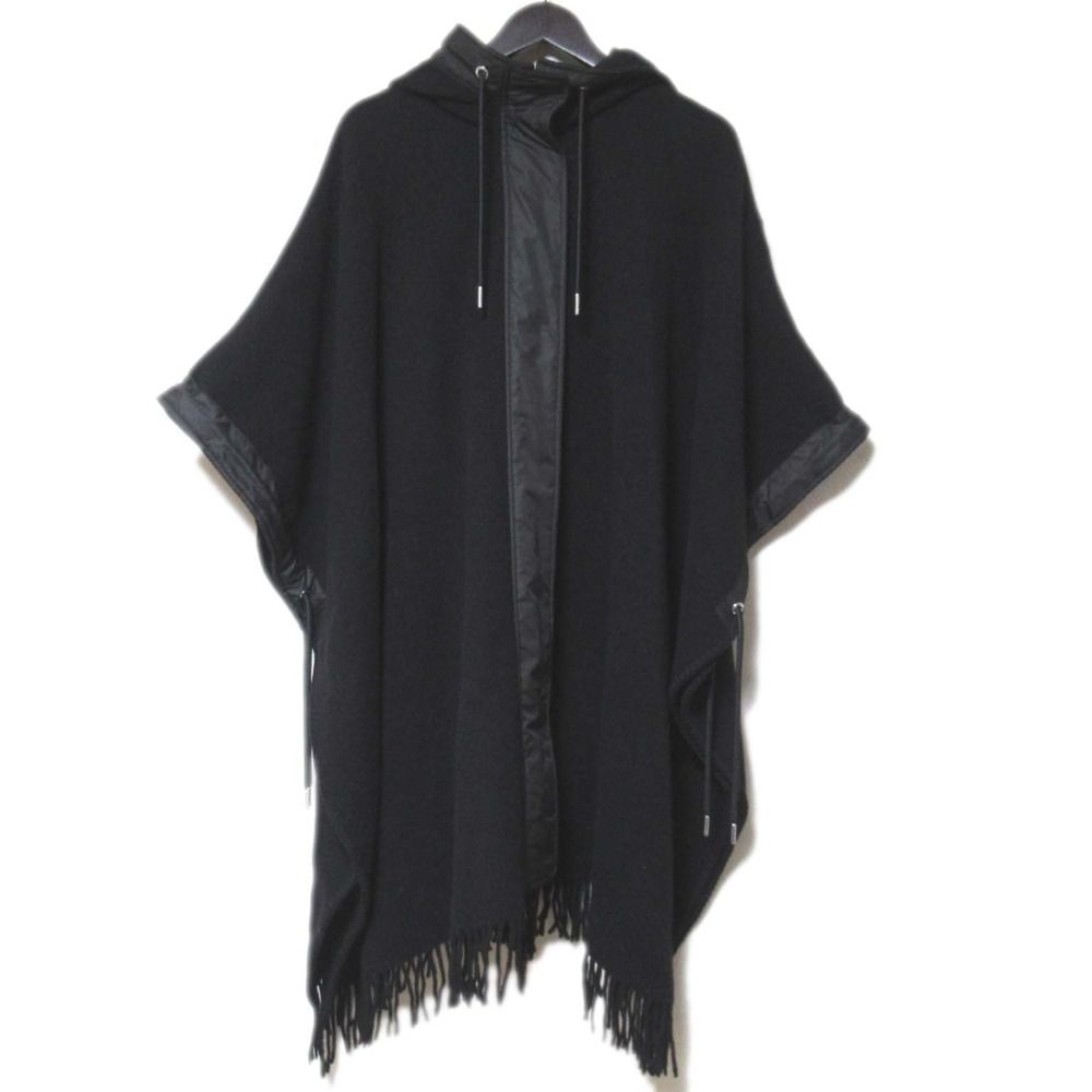 未使用 22AW MONCLER モンクレール PONCHO フリンジヘム フーディー