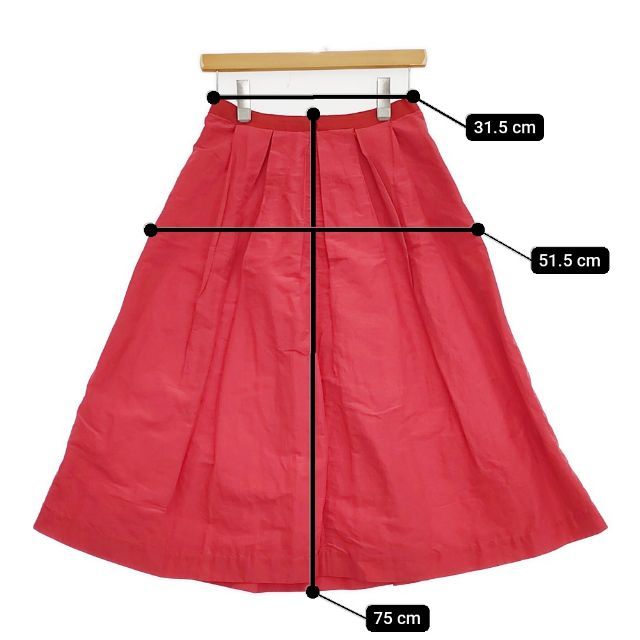 R&D.M.Co- リネンシルク ロングスカート レッド レディース オールド