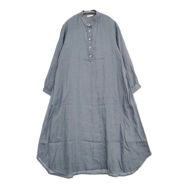 fog linen work リトアニア製 リネン プルオーバー ワンピース ブルー