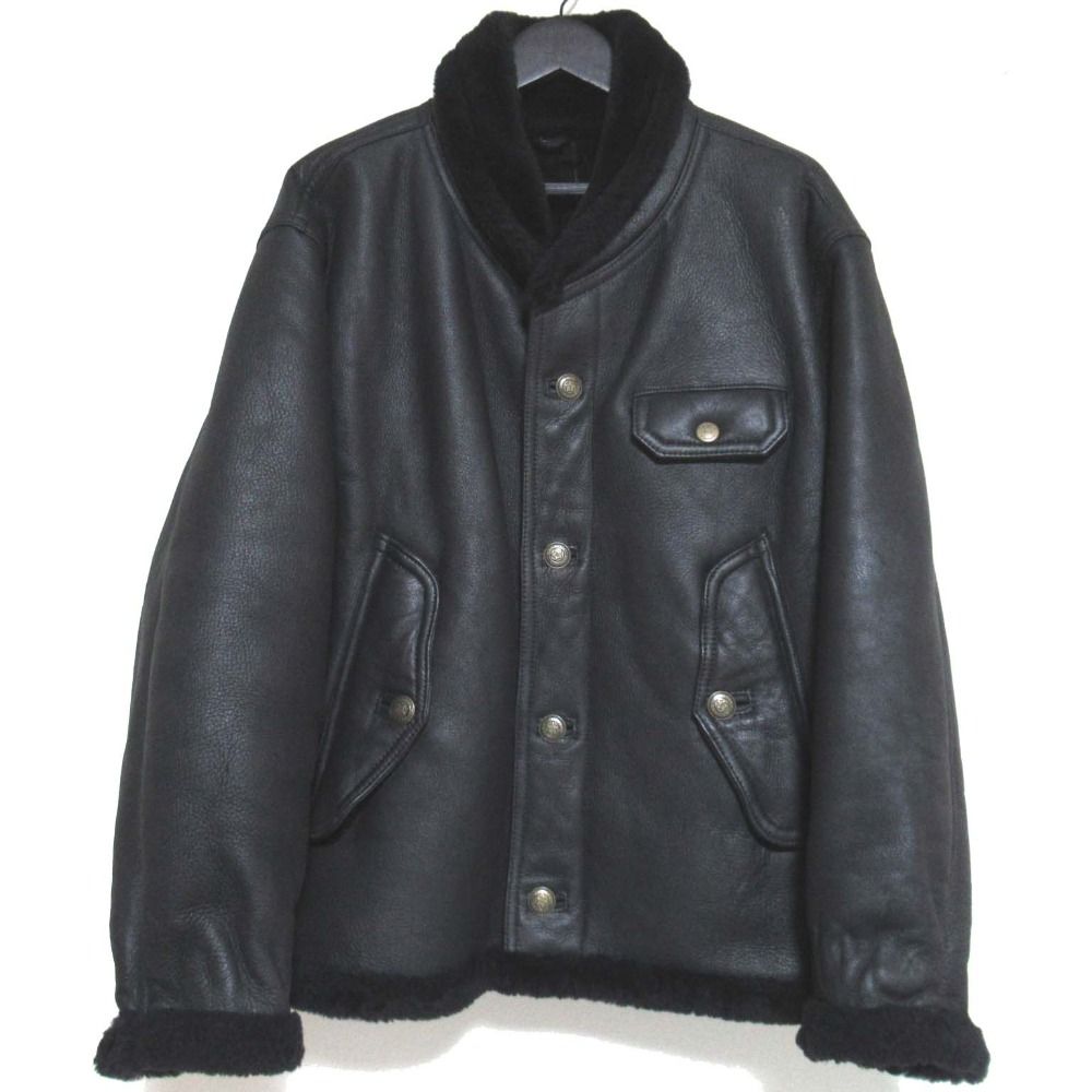ビンテージ❣️Shearling ❣️黒 M秋冬❣️入手困難❣️昭和レトロ❣️ジャケット❣️ JJ Scott Genuine Leather Shearling Jacket From the 80s and 90s