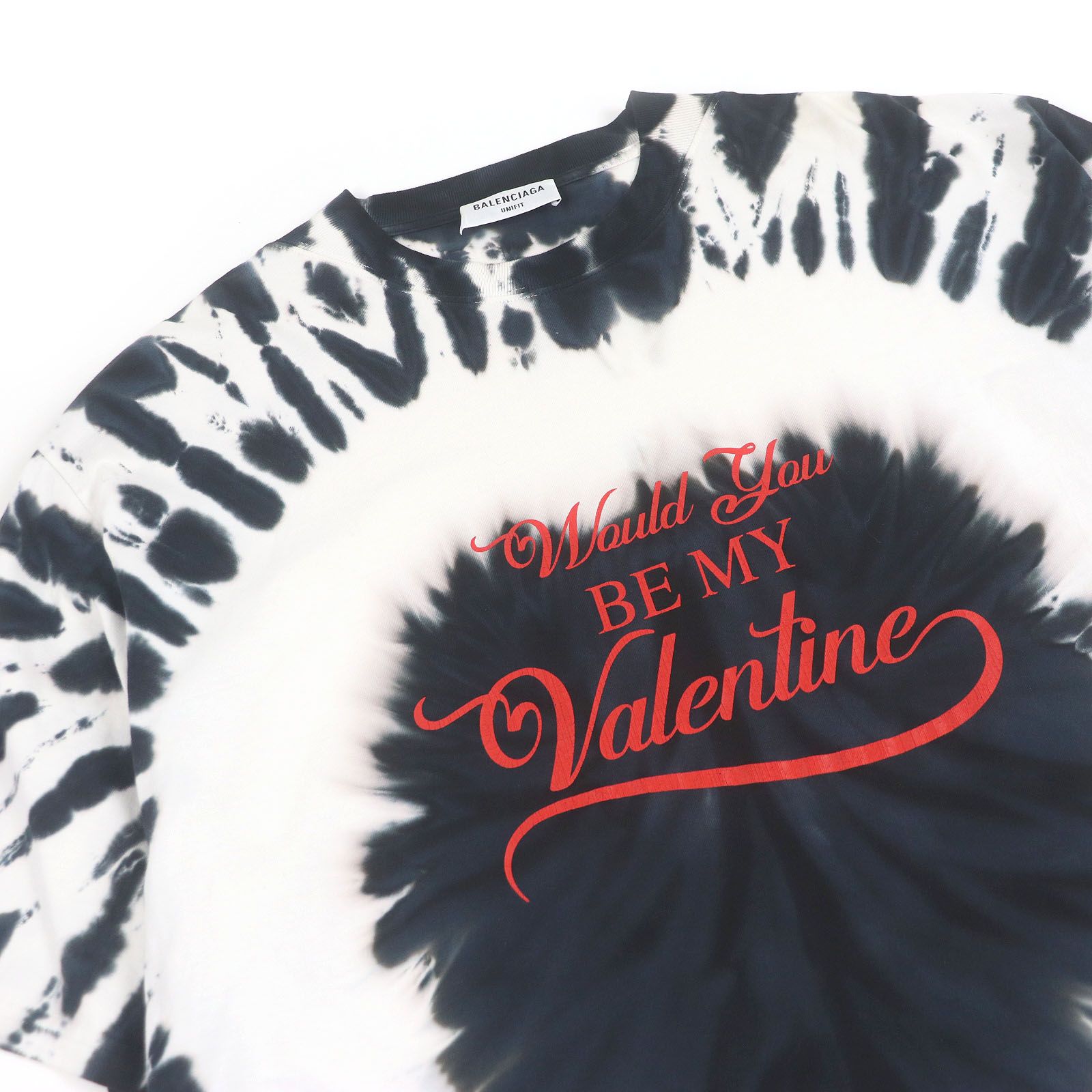 極美品□BALENCIAGA バレンシアガ 684155 タイダイ柄 クラックロゴプリント オーバーサイズ 半袖Ｔシャツ ホワイト ブラック XS 正規品 極美品□BALENCIAGA バレンシアガ 684155 タイダイ柄 クラックロゴ