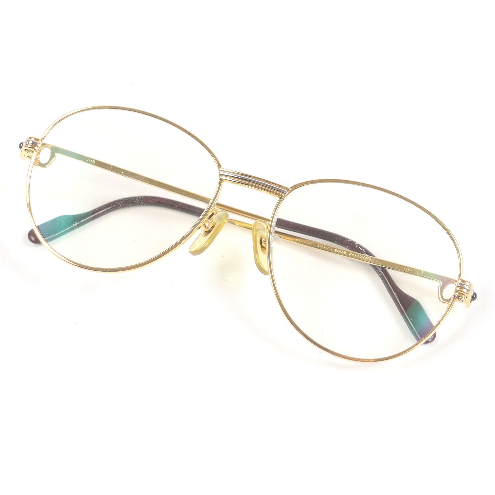 良品□Cartier カルティエ トリニティ 2Pサファイア メガネ 眼鏡 アイ