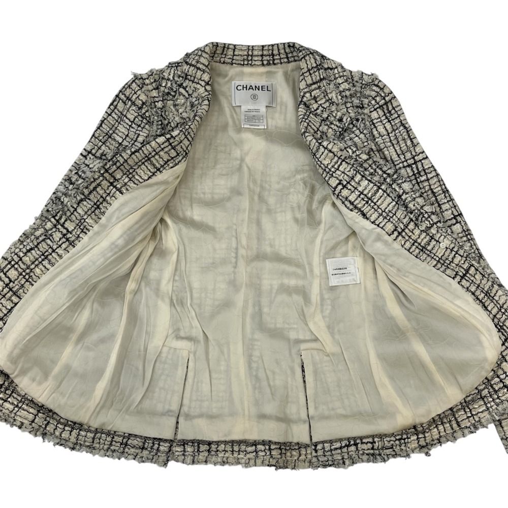 良品 CHANEL シャネル 06C ココマーク 銀釦 ツイードジャケット 38