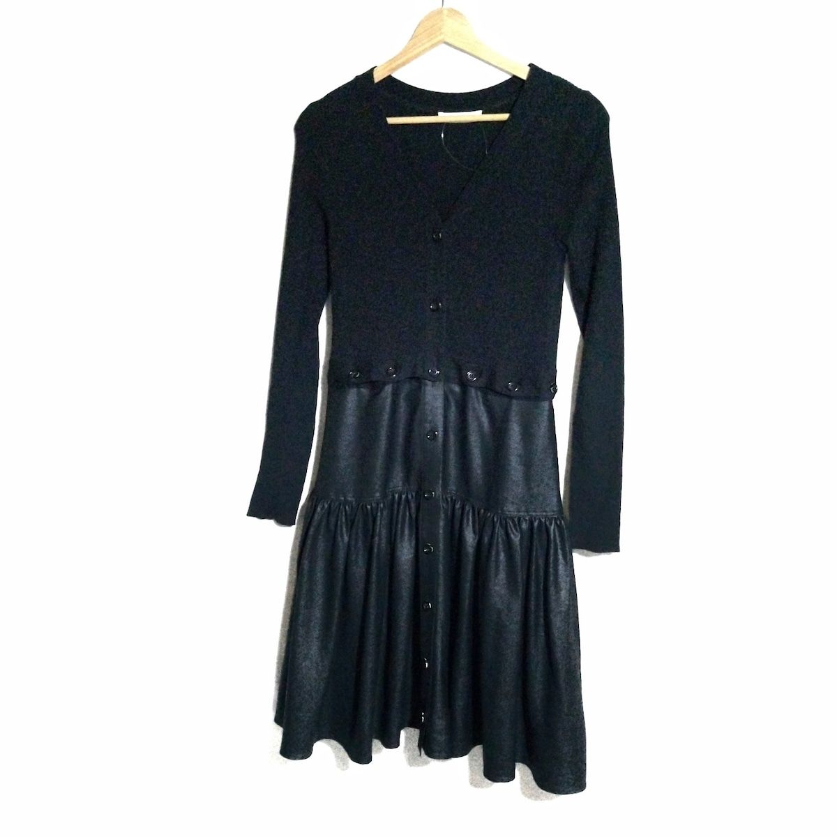 ADEAM フォクシー FOXEY 紺 ワンピース 0 美品】ADEAM アディアム 