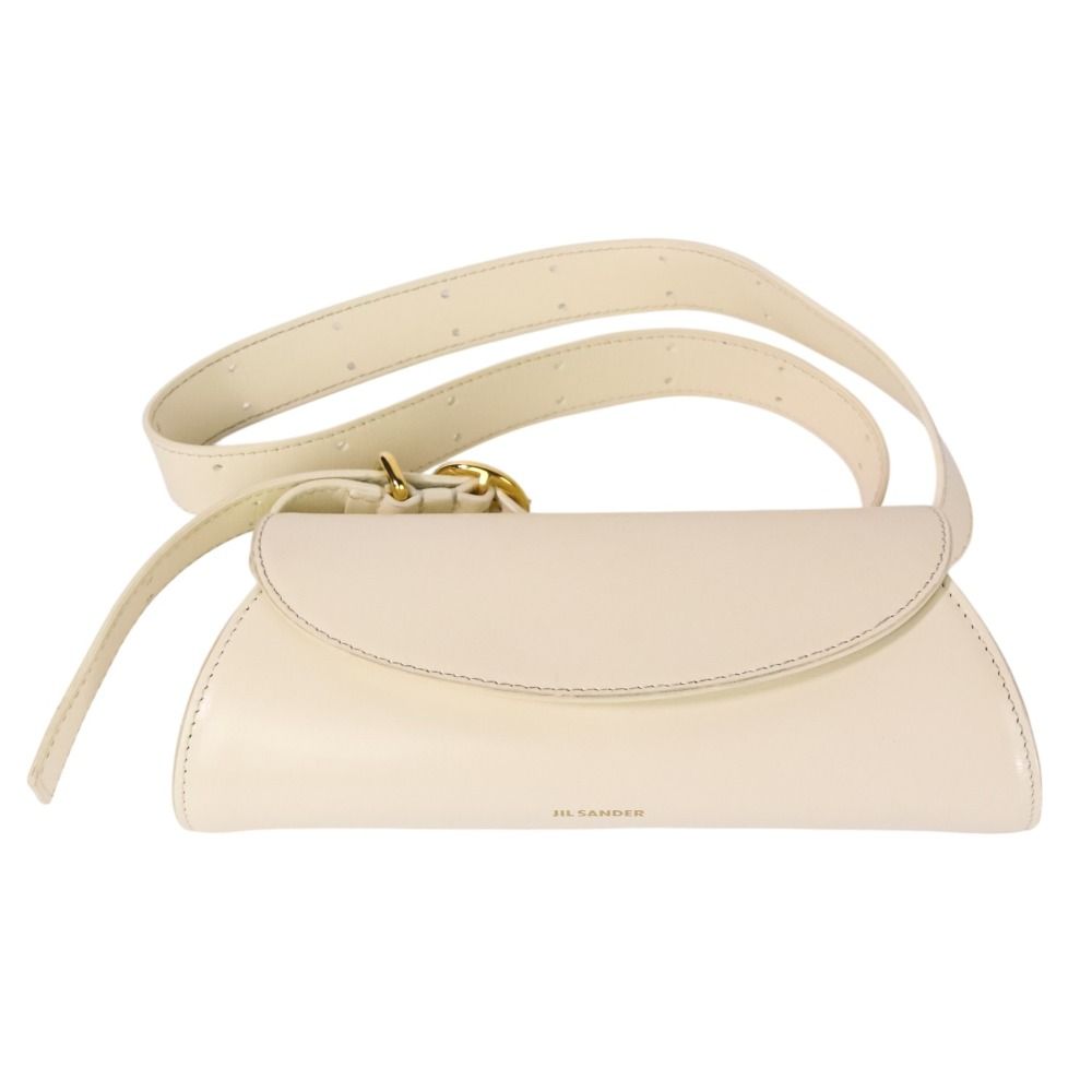 美品 JIL SANDER ジルサンダー CANNOLO mini カンノーロ ミニ ショルダーバッグ エッグシェル オフホワイト レディース 古着 中古 USED 美品 JIL SANDER ジルサンダー CANNOLO mini カンノーロ ミニ