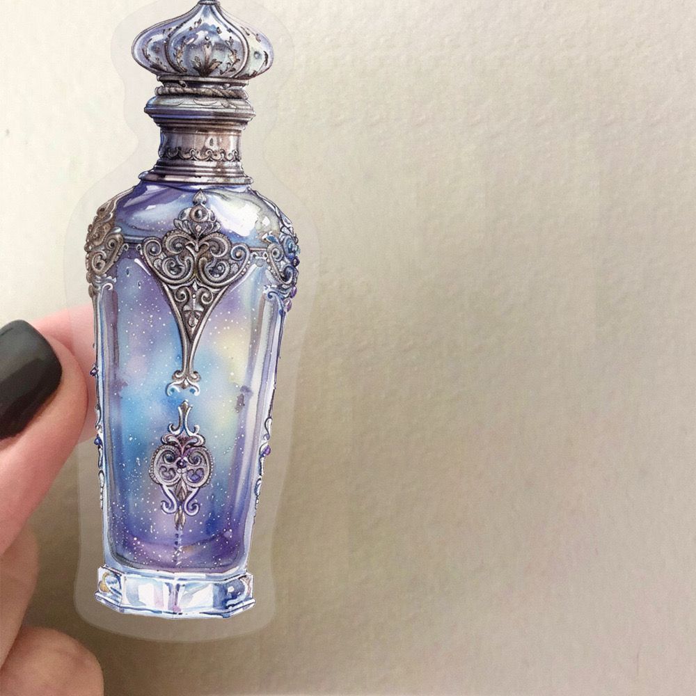 333】コラージュ素材 シール ステッカー 月相 瓶 装飾 PET