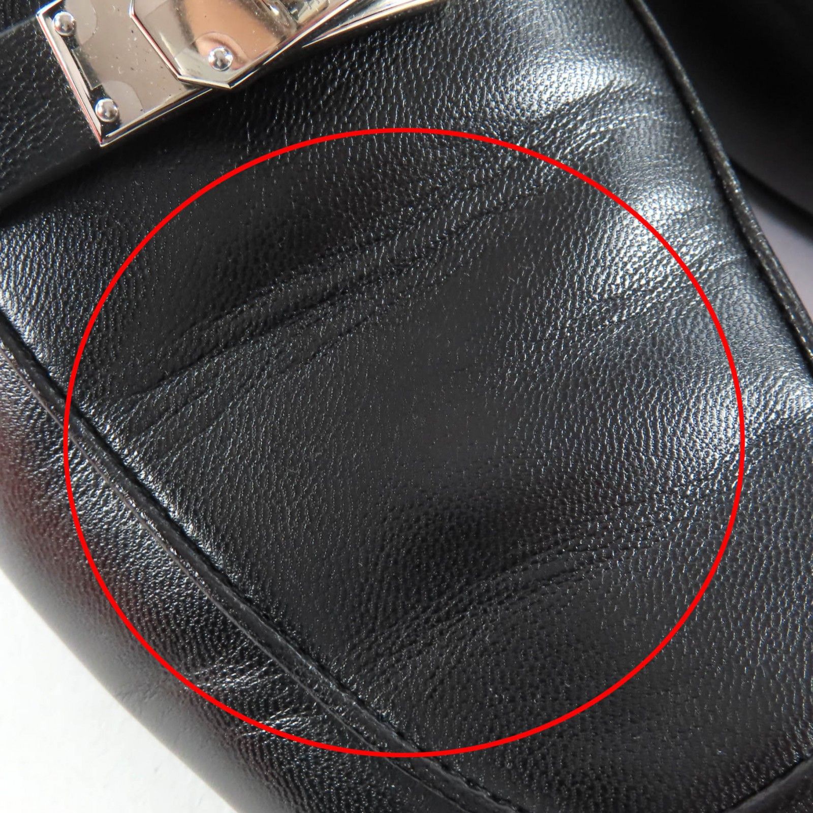 極美品 エルメス ミュール シルバー金具 ブラック レザー 美品☆HERMES エルメス オズ シルバー金具 ケリーバックル レザー