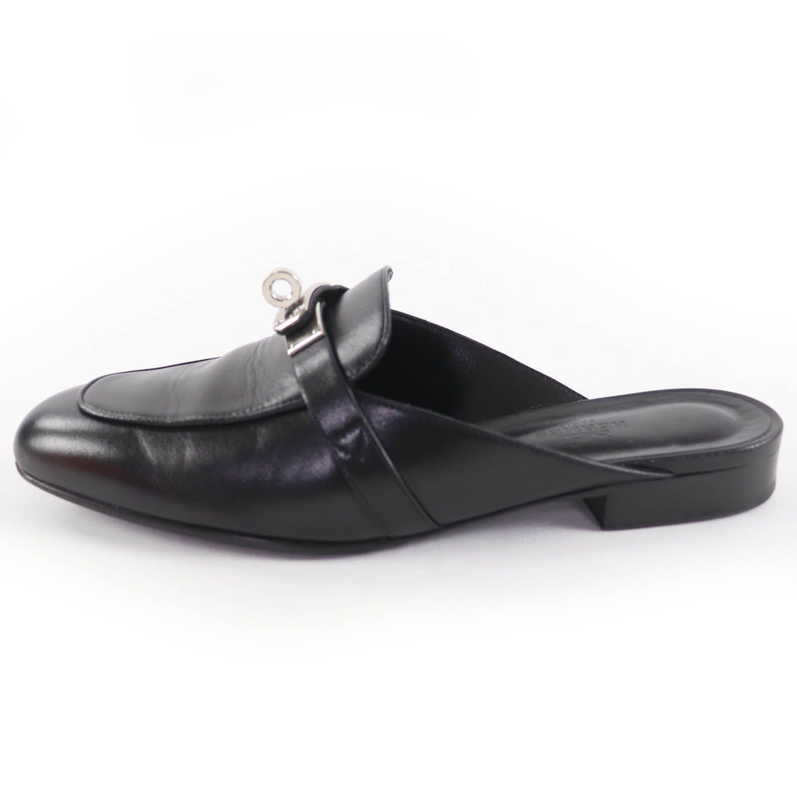 エルメス　オズ　ミュール　HERMES 37 ケリー　金具　スリッポン　シルバー 美品☆HERMES エルメス オズ シルバー金具 ケリーバックル レザー