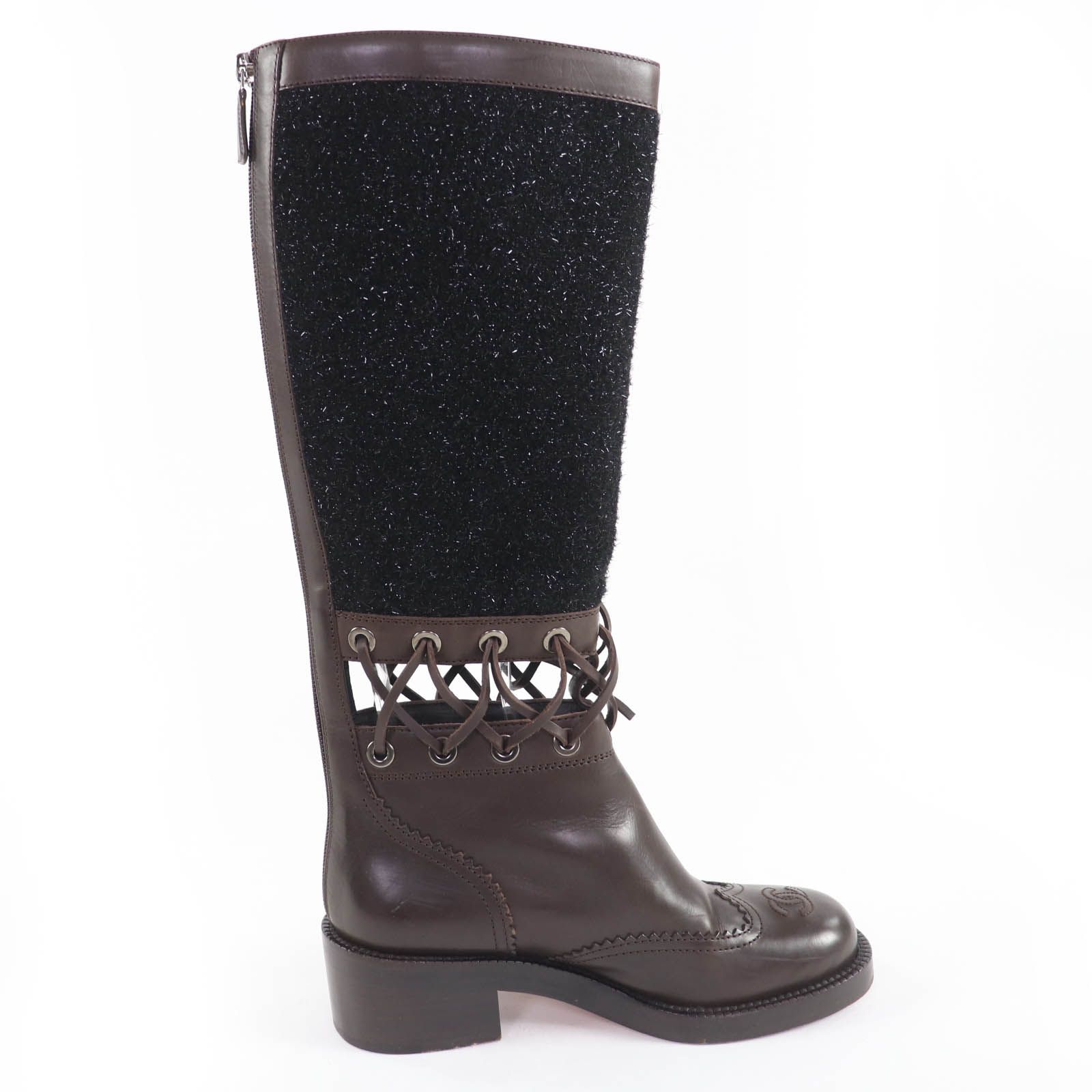 美品☆CHANEL シャネル G32251 ココマーク レザー切替デザイン ロング