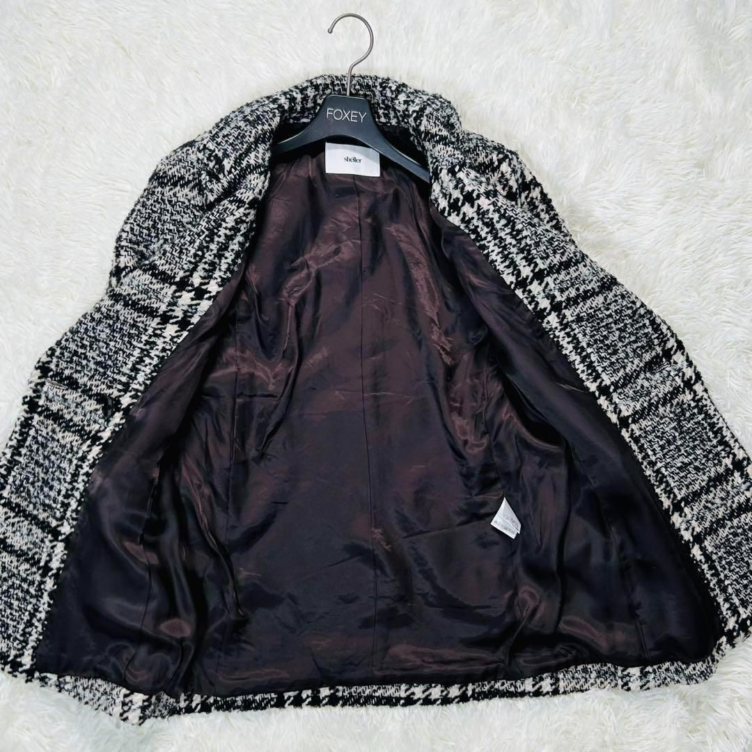 極美品 sheller シェリエ ツイード ジャケット ピーコート ミックス