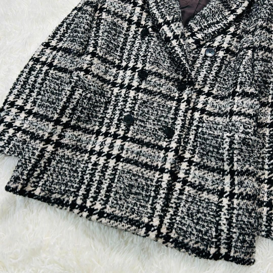 極美品 sheller シェリエ ツイード ジャケット ピーコート ミックス