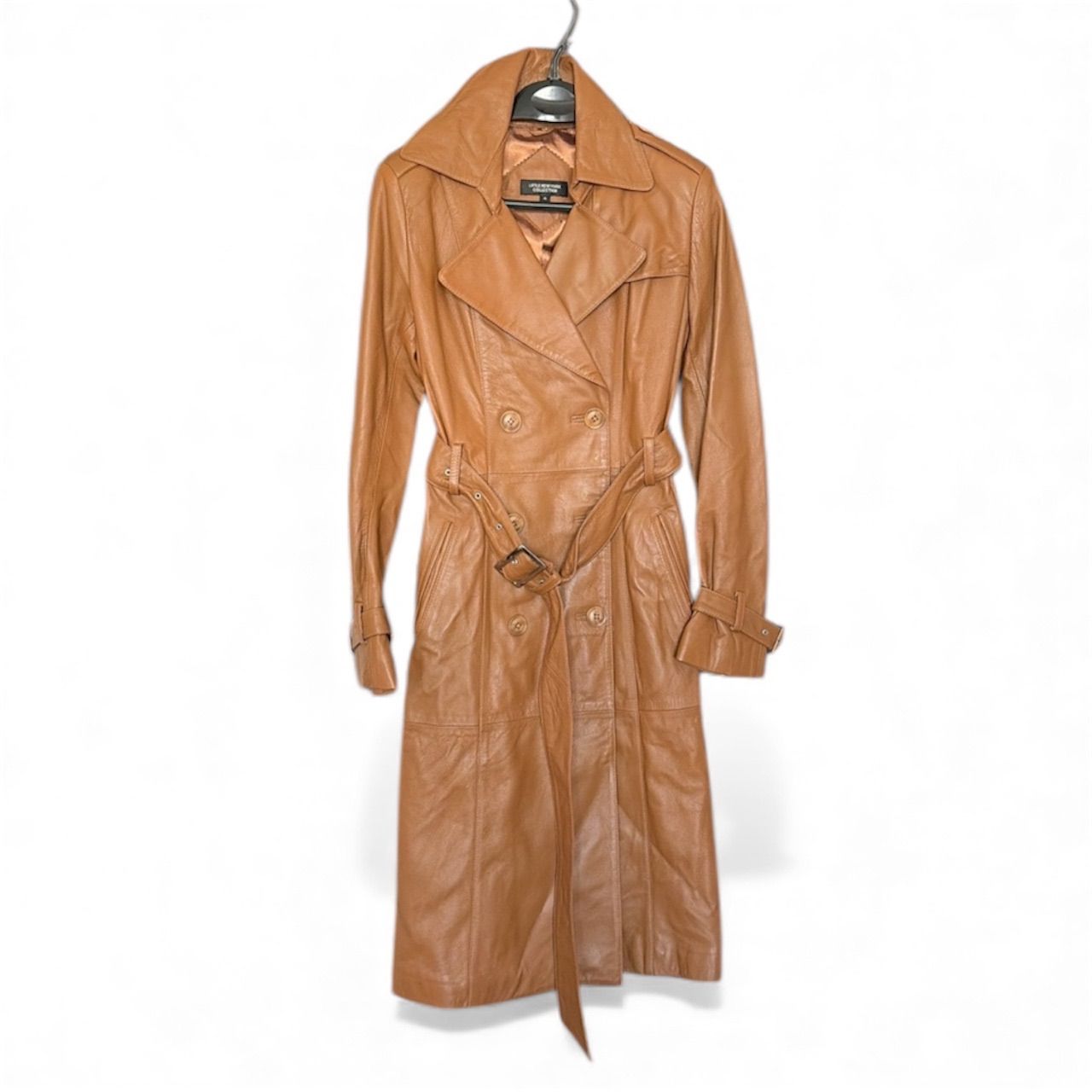 Z1625 LITTLE NEWYORK COLLECTION 柔らかなラムレザーコート 茶