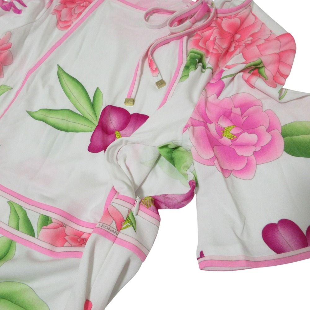 美品 クリーニング済 LEONARD レオナール フラワープリント カンカン