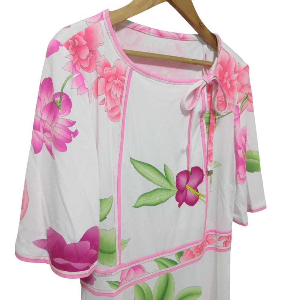 美品 クリーニング済 LEONARD レオナール フラワープリント カンカン