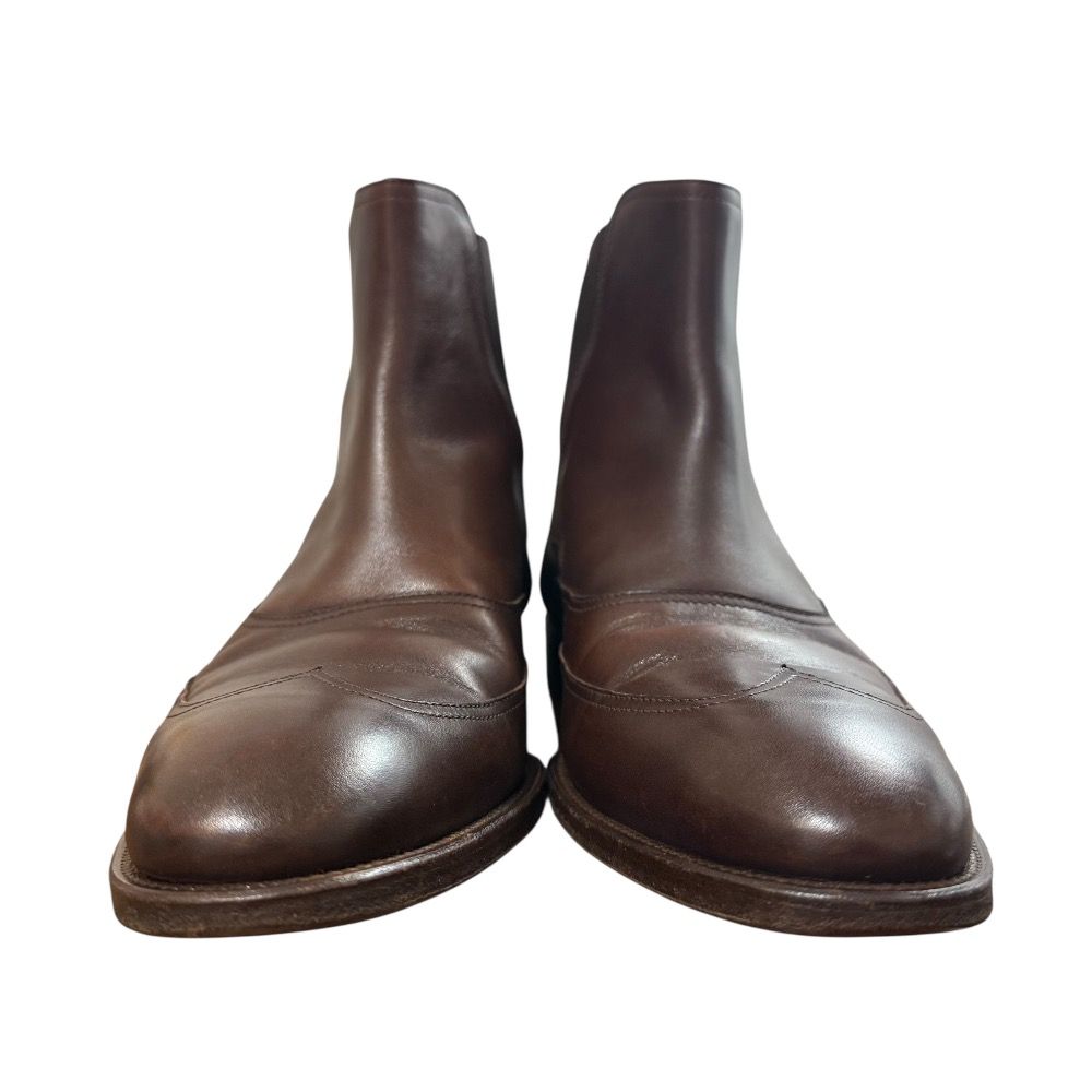 【美品】HERMESエルメス　サイドゴア　チェルシーブーツ　ネイビースエード 美品 HERMES エルメス ウイングチップ レザー サイドゴア チェルシー