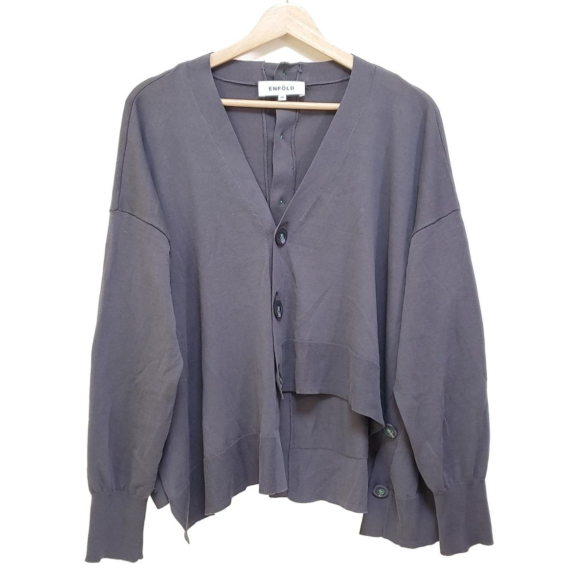 エンフォルド　ブラック カーディガン 38 ENFOLD（エンフォルド）カーディガン 黒 サイズ:38(M位) レディース