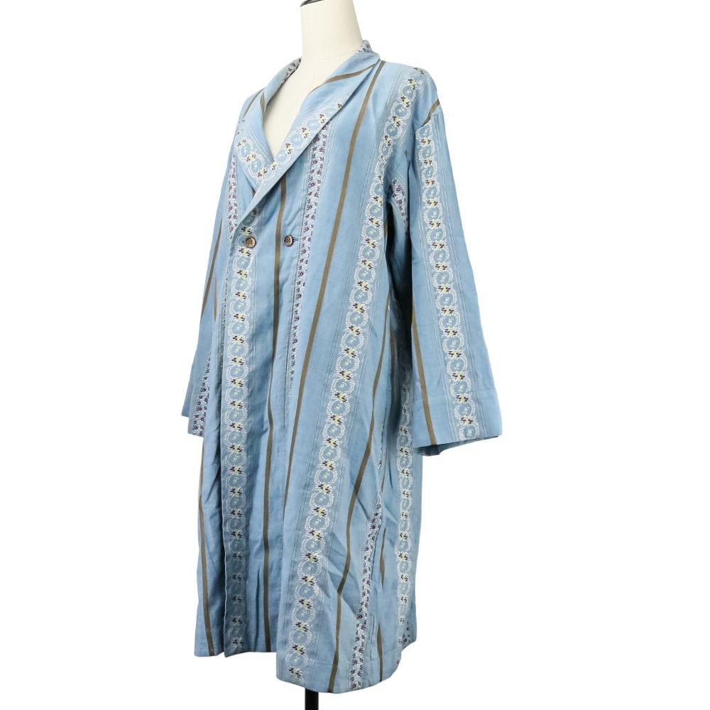 美品 45R フォーティファイブアール ハケ目のフラワージャカードコート