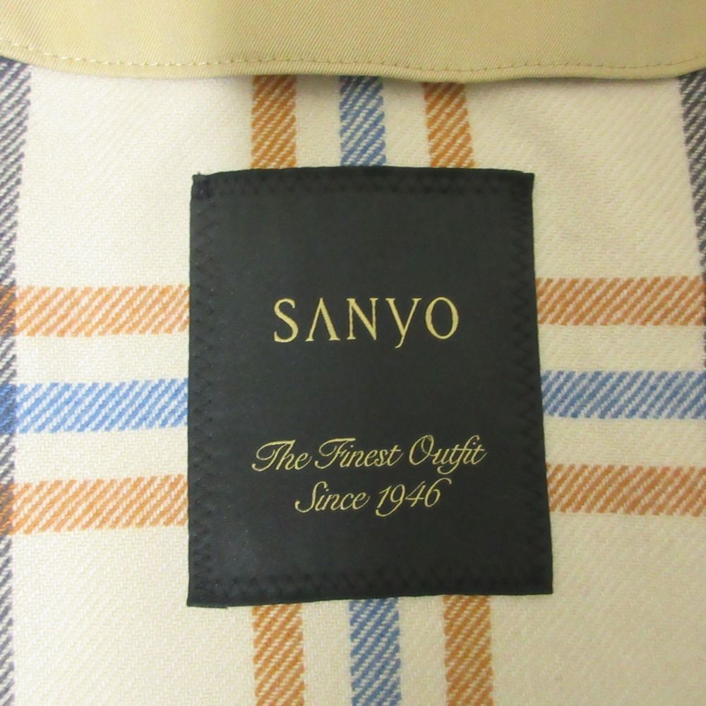 美品 SANYO サンヨー 100年コート ダブルブレスト ライナー付き
