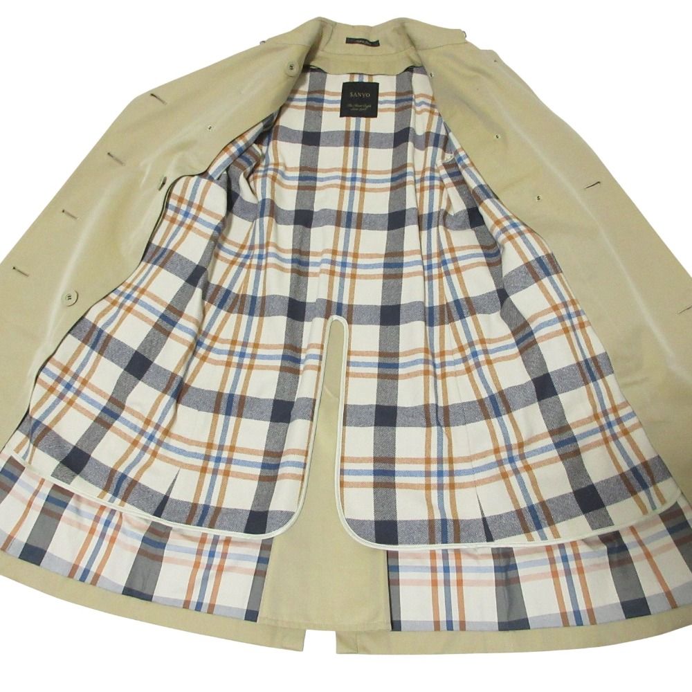 美品 SANYO サンヨー 100年コート ダブルブレスト ライナー付き