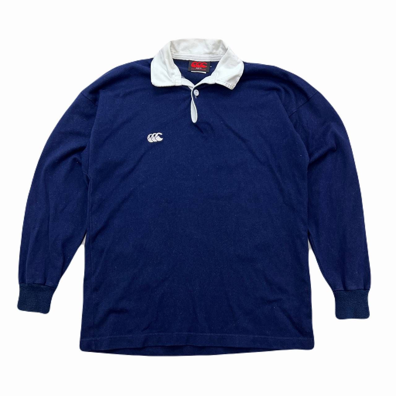 カンタベリー 長袖 ラガーシャツ ダークネイビー 濃紺 定番 シンプル
