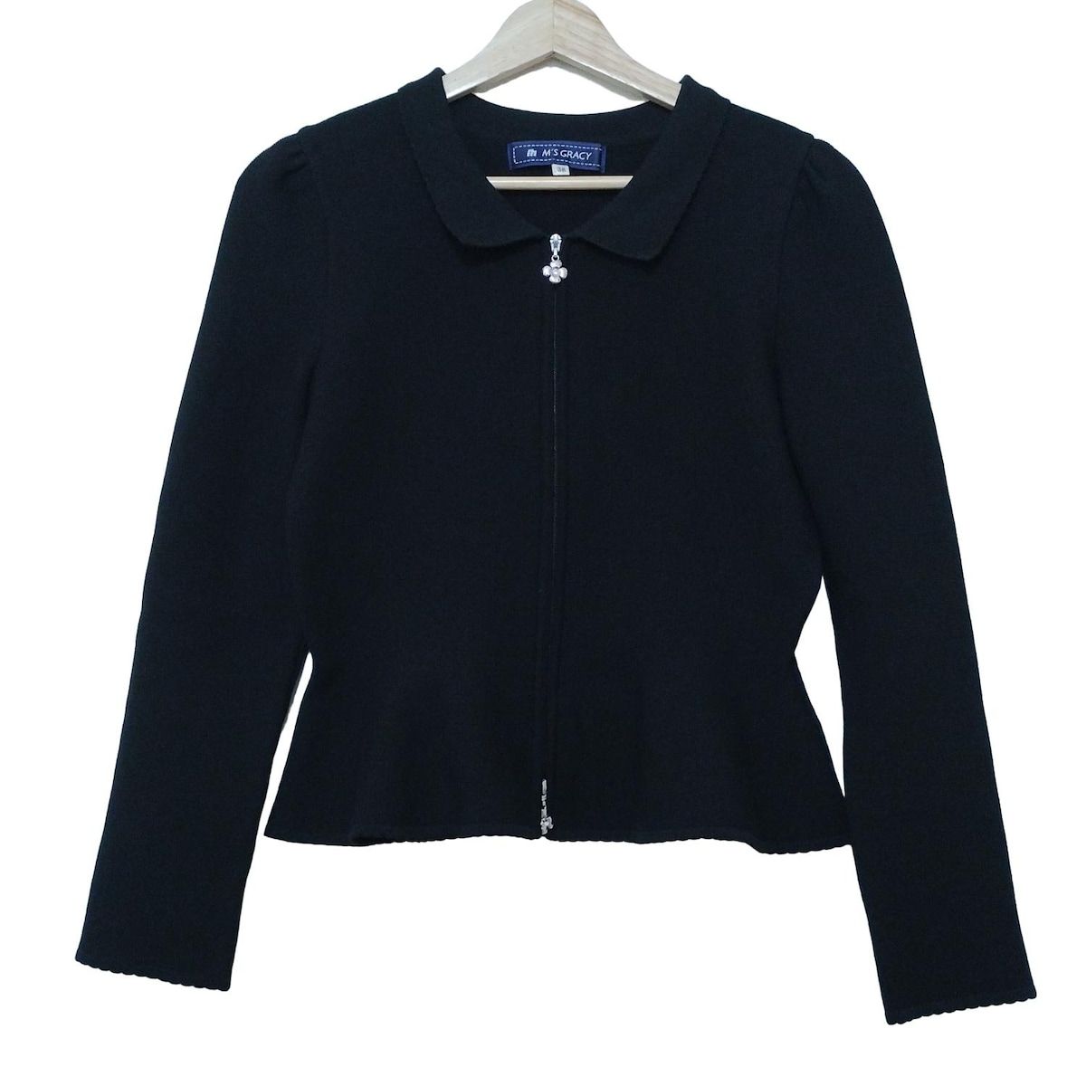 M'S GRACY ブラック長袖ニット 38 M'S GRACY 黒 長袖ニット □M'S GRACY(エムズグレイシー) 長袖ニット