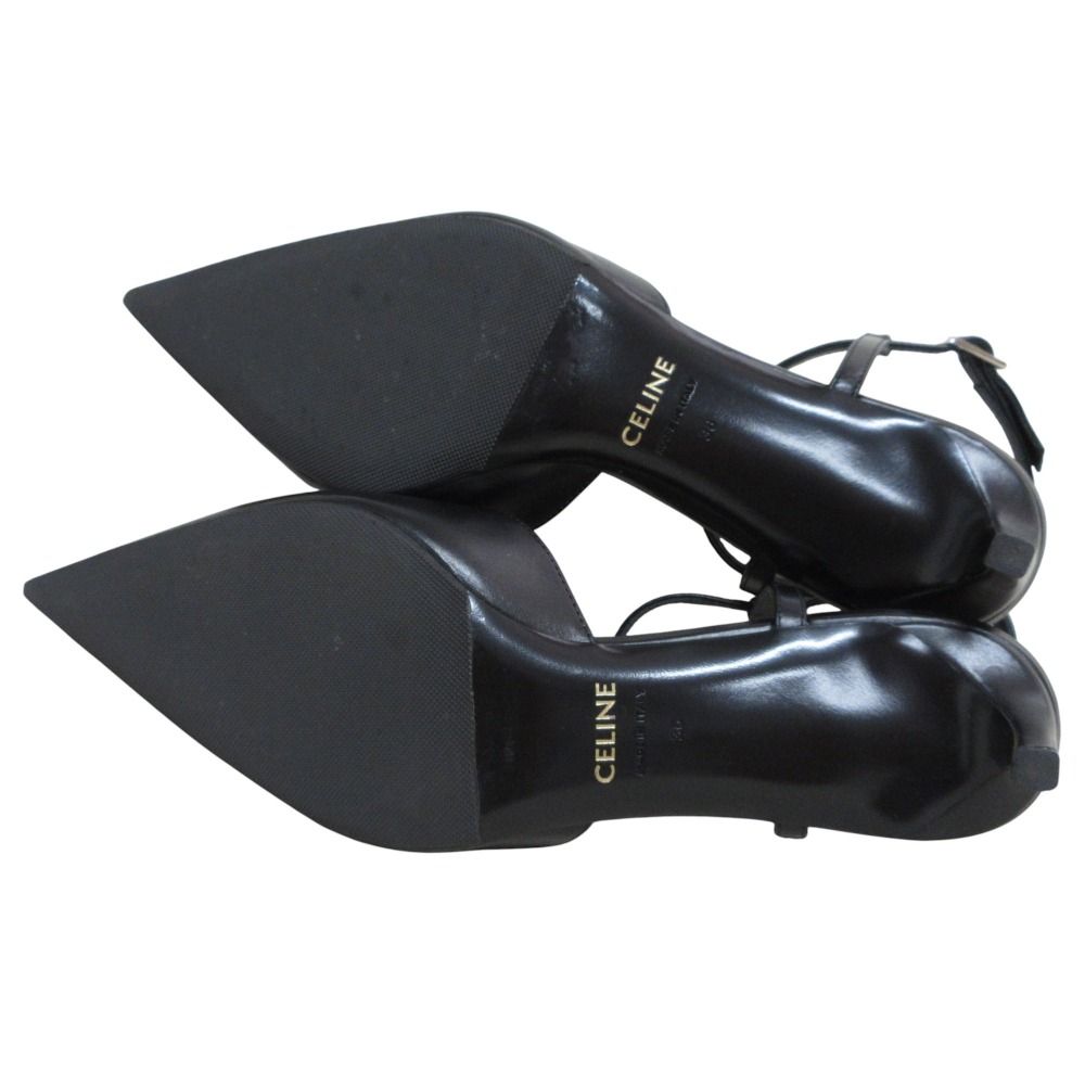 CELINE セリーヌ　Tストラップパンプス　36 美品 CELINE セリーヌ エディスリマン キトゥン メタルトゥ ストラップ