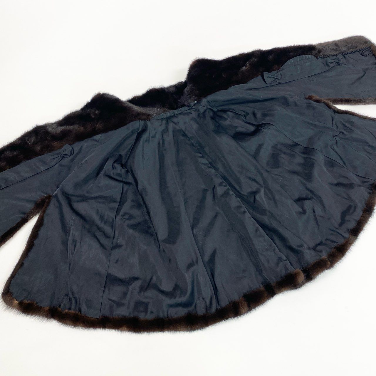 49k19 マホガニーミンク ケープ ポンチョ ダークブラウン 本毛皮 MINK