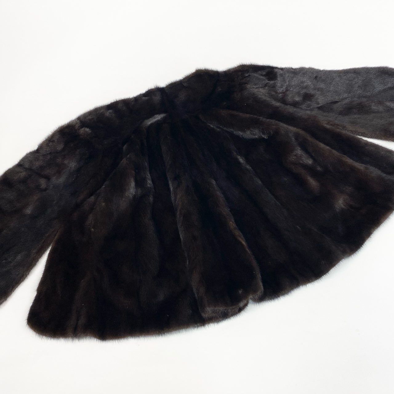 49k19 マホガニーミンク ケープ ポンチョ ダークブラウン 本毛皮 MINK