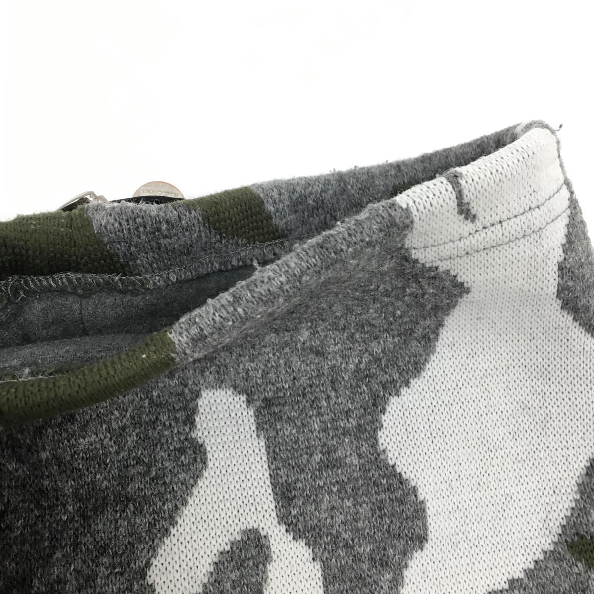 超美品】マークアンドロナ ニットネックウォーマー 杢グレー×カーキ