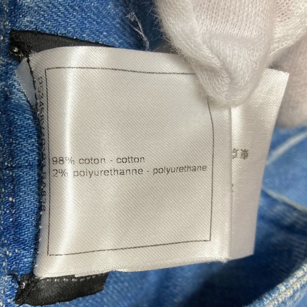 美品 CHANEL シャネル ココマークボタン パネルデニムスカート P53468