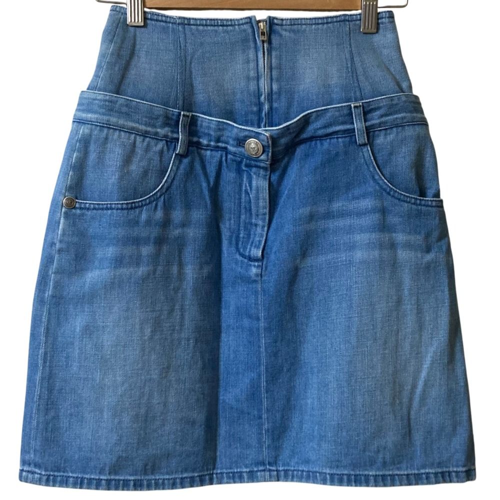 CHANEL シャネル 24SS デニムミニスカート ココマーク CCマークが可愛い♡【CHANEL】 シャネル デニム スカート (CHANEL/ミニ