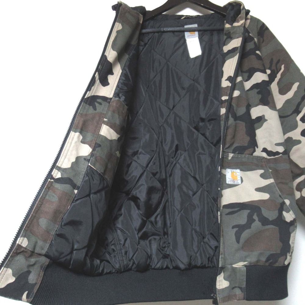 良品 Carhartt カーハート ダック地 カモフラ迷彩 ジップアップ