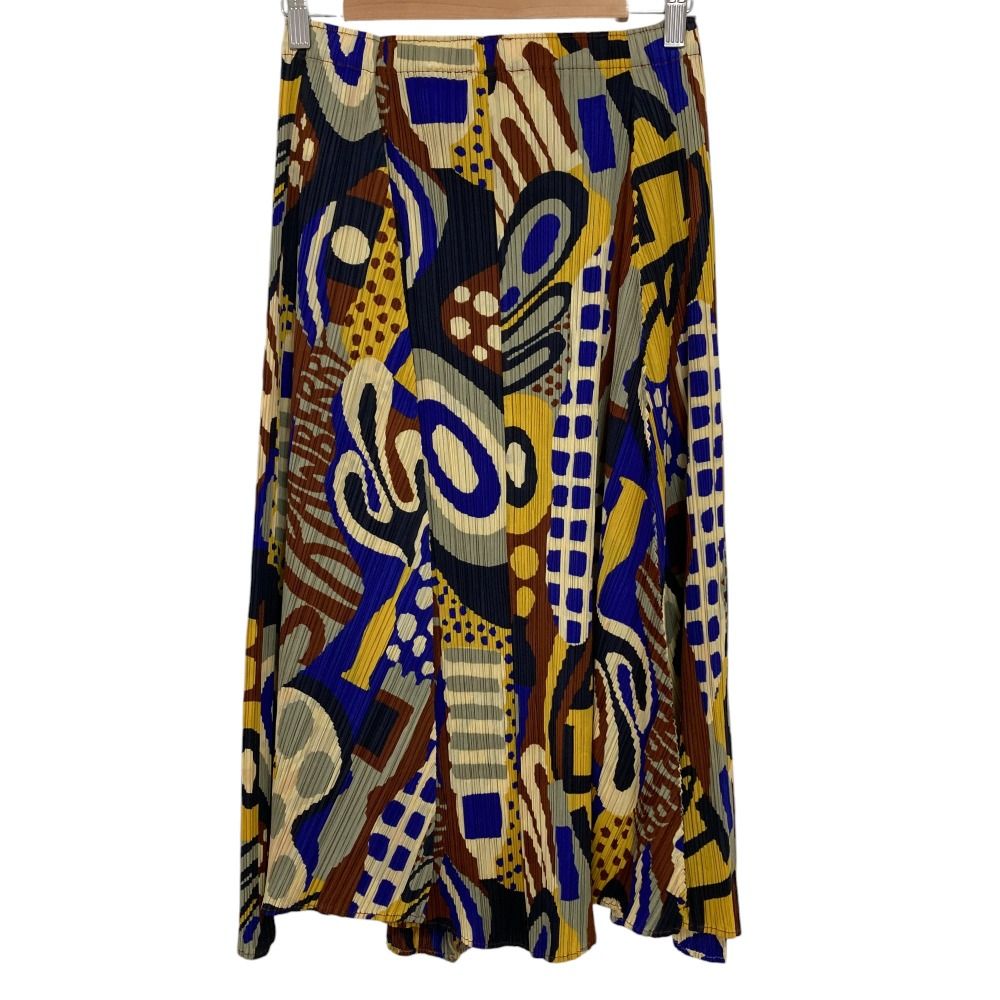 PLEATS PLEASE プリーツ 膝丈スカート 3 美品 PLEATS PLEAS プリーツプリーズ イッセイミヤケ TYPOGRAPHY