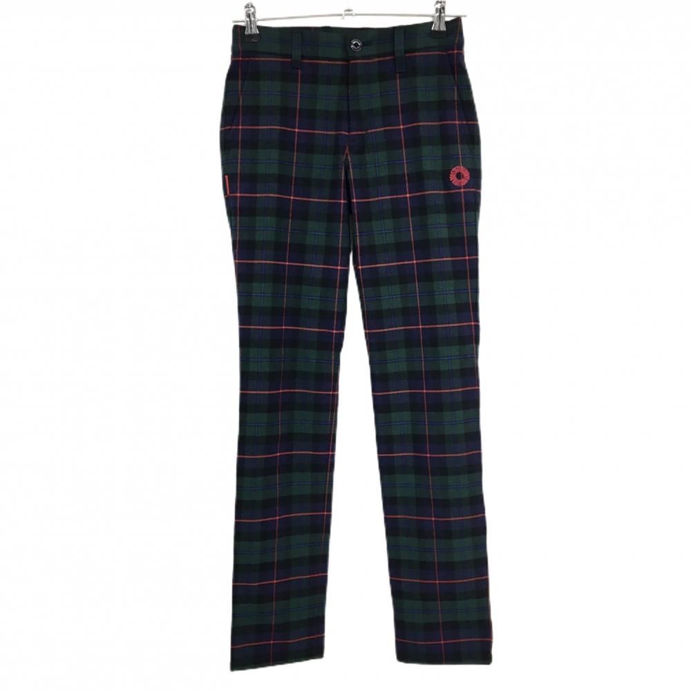 超美品】マスターバニー パンツ グリーン×パープル チェック 裏地付