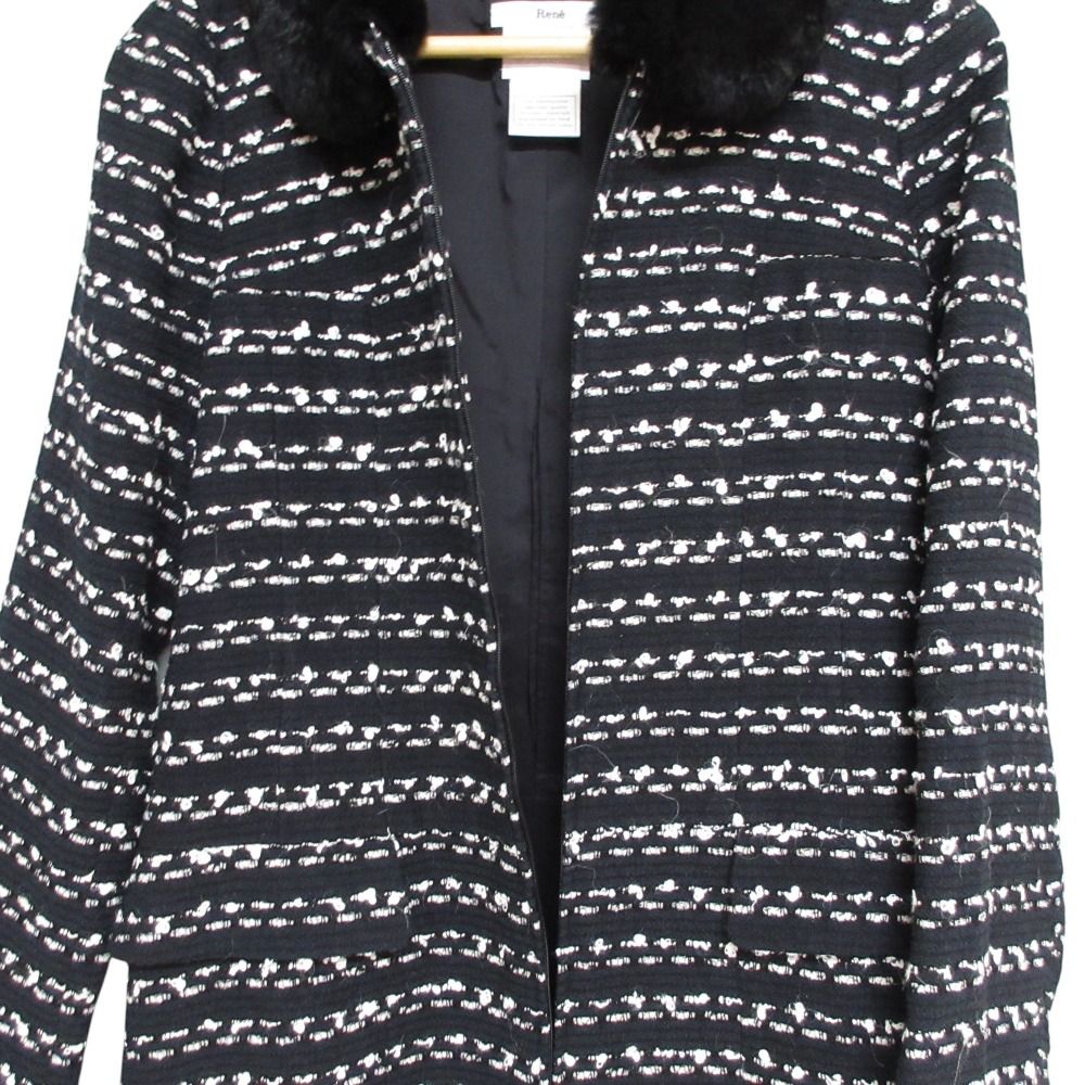 美品 Rene ルネ TISSUE レッキスファー付き ジップアップ ツイード