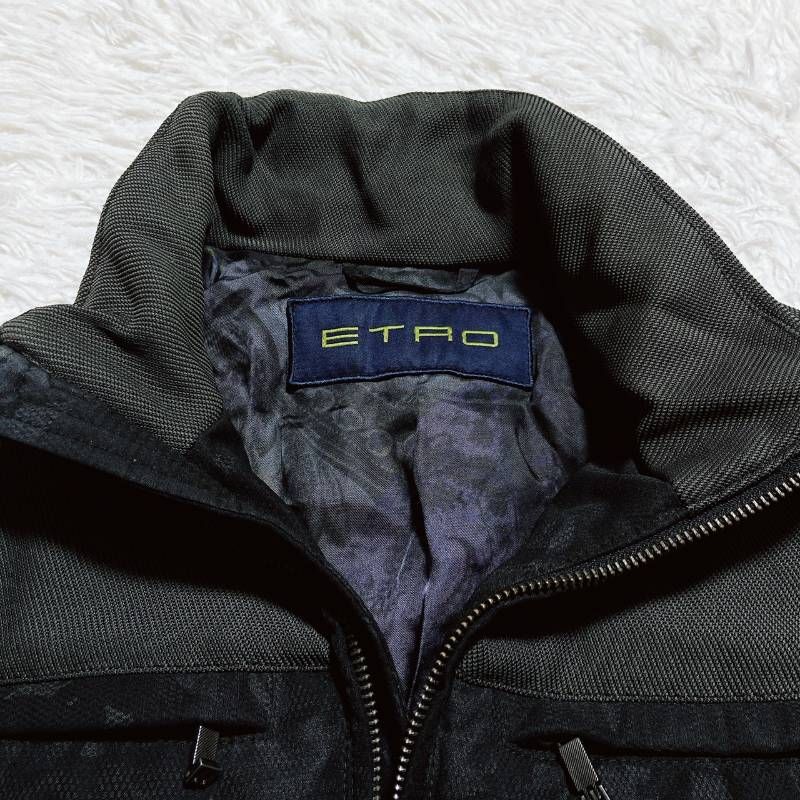 ETRO エトロ ダウンジャケット カモフラ柄 ペイズリー柄 ダブルジップ 