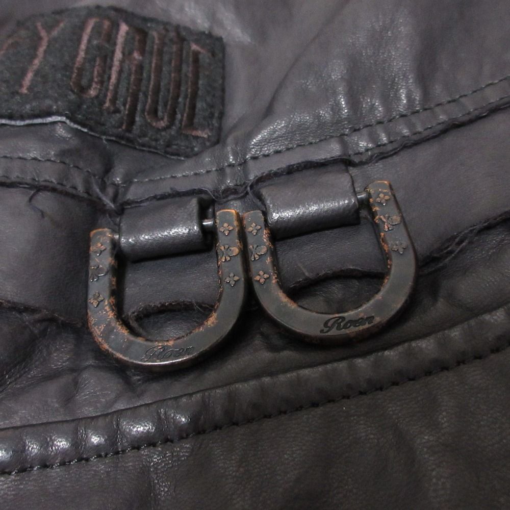 Roen ロエン ロック ワッペン 刺繍 ディアスキン ロングコート サイズ