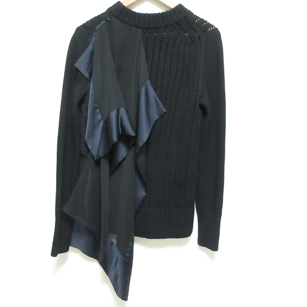 美品 21AW Sacai サカイ 長袖 シアードッキング ニットセーター 21  