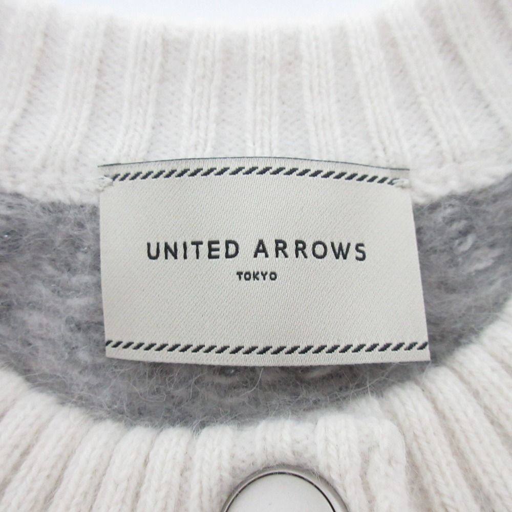 UNITED ARROWS - 美品 24AW UNITED ARROWS ユナイテッドアローズ フォックス カシミヤ ジャカード ニットブルゾン グレー レディース 古着 中古 USED 美品 24AW UNITED ARROWS ユナイテッドアローズ フォックス カシミヤ