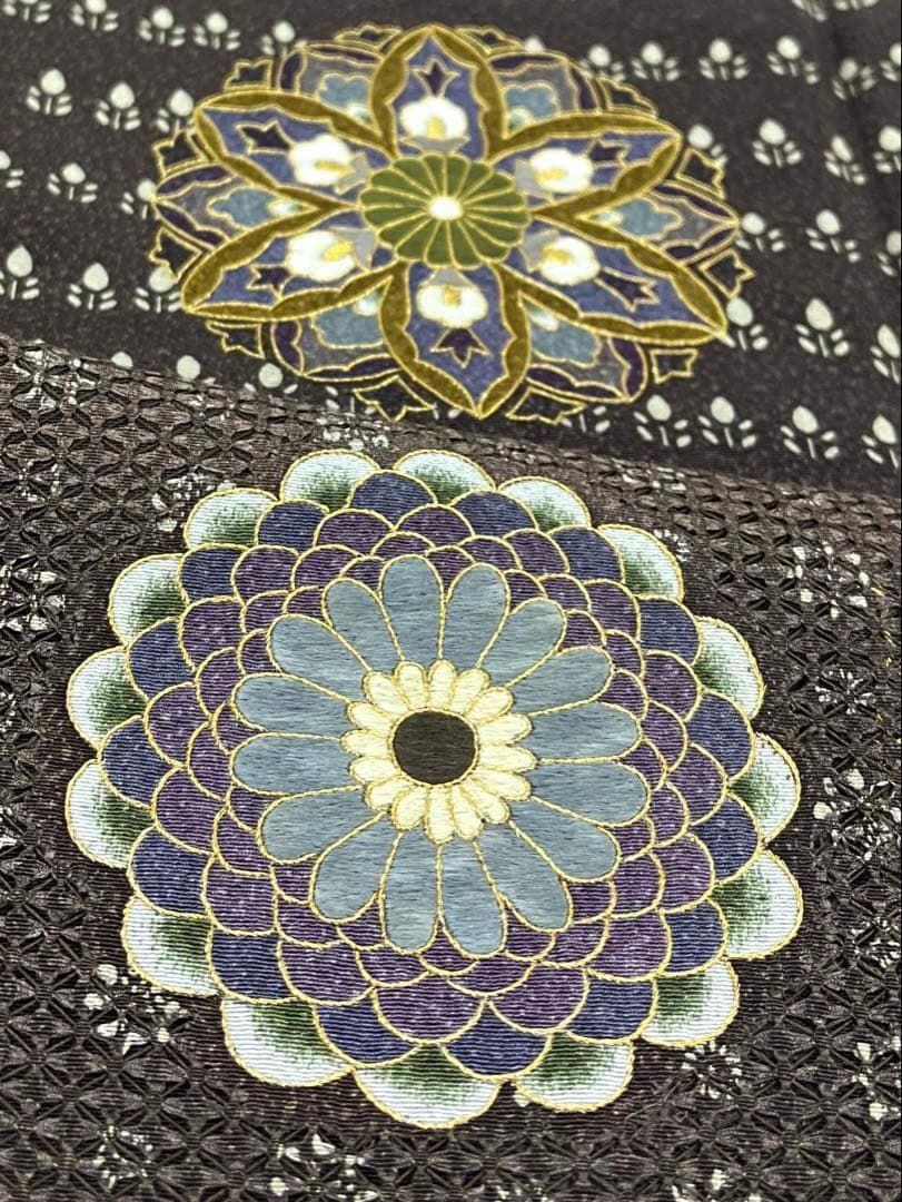 蘇州刺繍 汕頭刺繍 訪問着 華紋 横段 正絹 ガード加工済 A074 - メルカリ