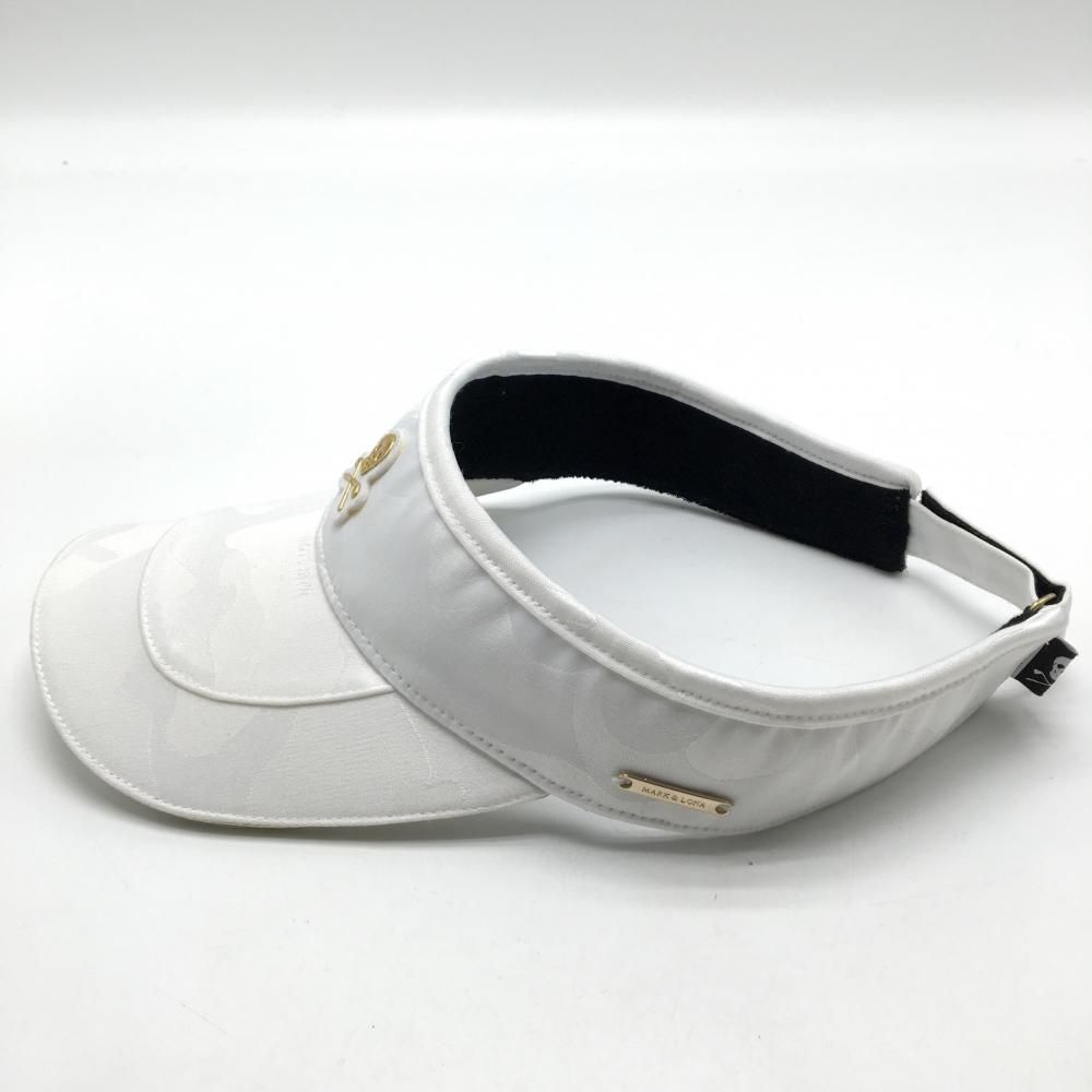 美品】マークアンドロナ サンバイザー 白 カモフラ 迷彩 スカル ゴルフ